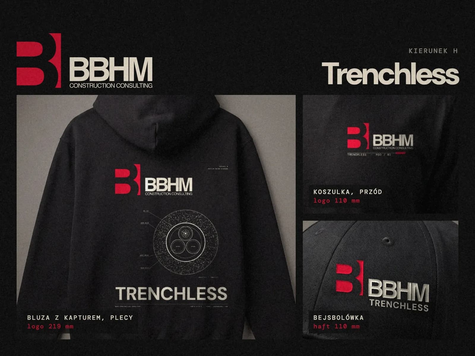 Trenchless: 22 cm logo on the back