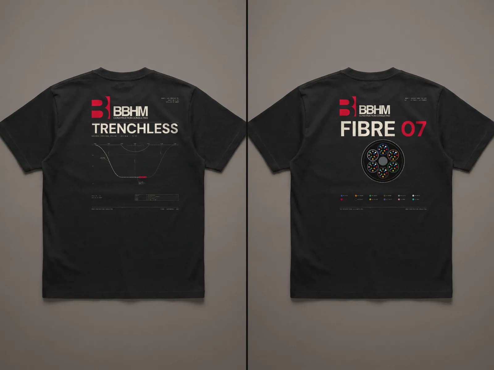 T-shirts, back: Trenchless and Fibre 07