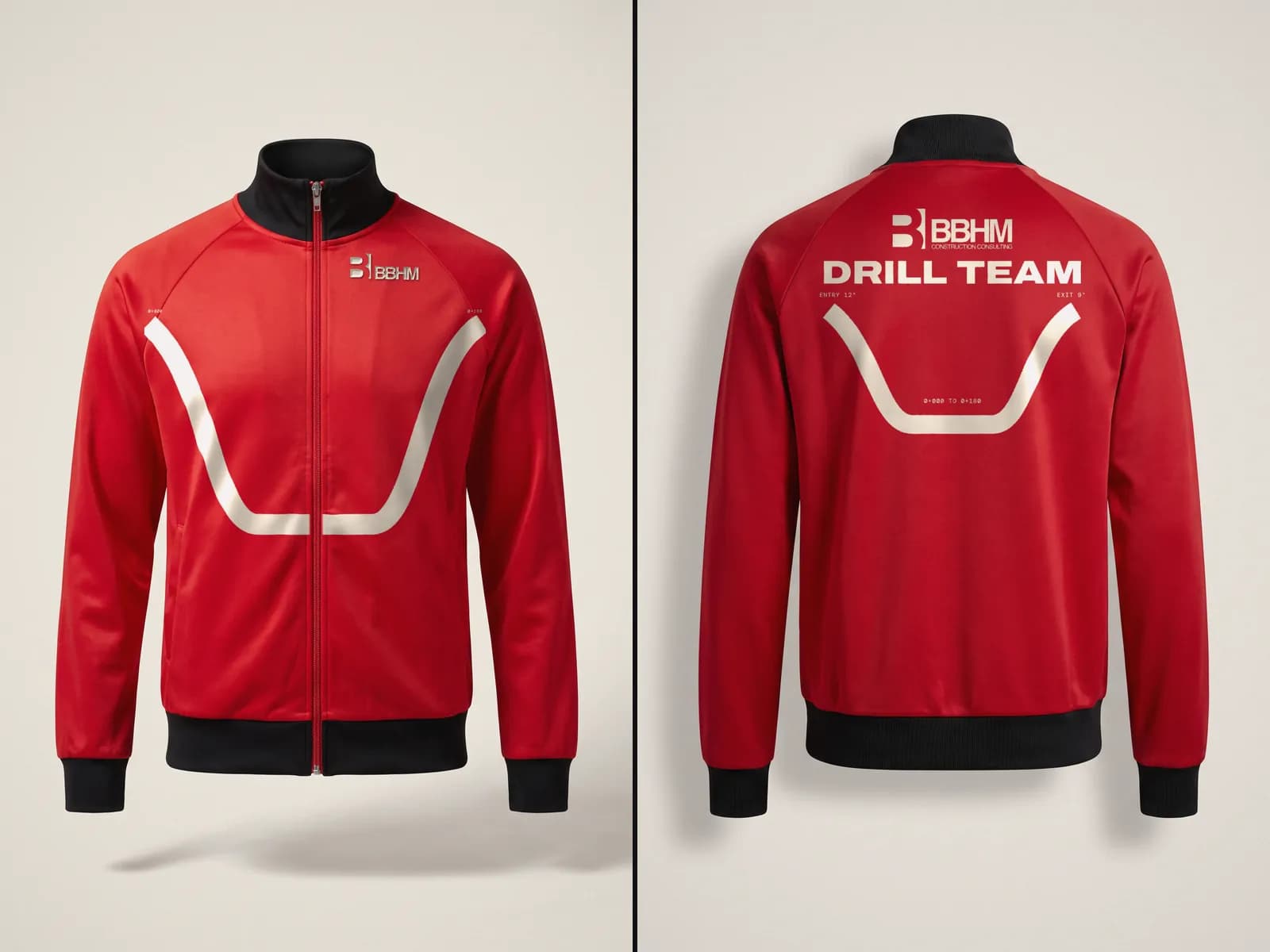 Drill Team: track jacket, front and back