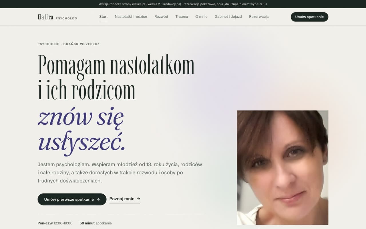 elalica.pl — wersja 2, strona główna
