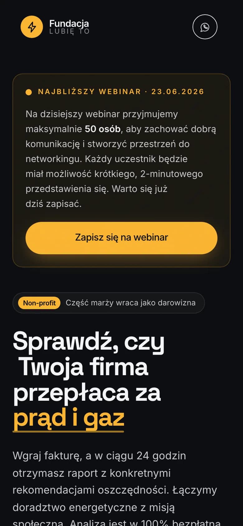 bizneslubieto.org — widok mobilny