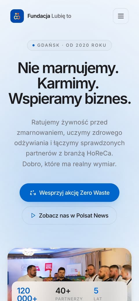 Strona oficjalna fundacji — widok mobilny