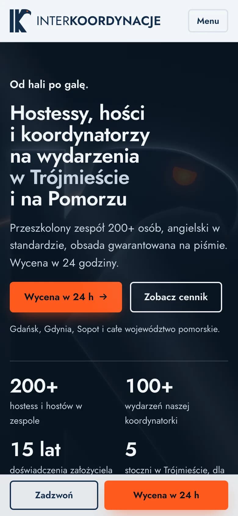 interkoordynacje.pl — widok mobilny