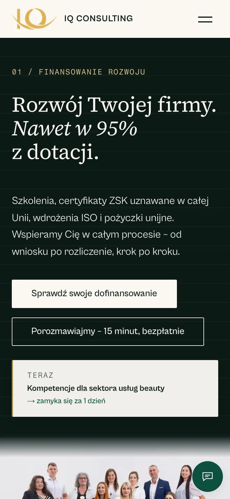 iq-consulting.pl — widok mobilny