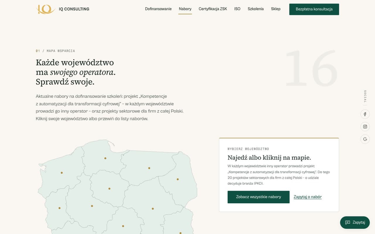 Radar Dotacji (Nabory) — iq-consulting.pl/wojewodztwa