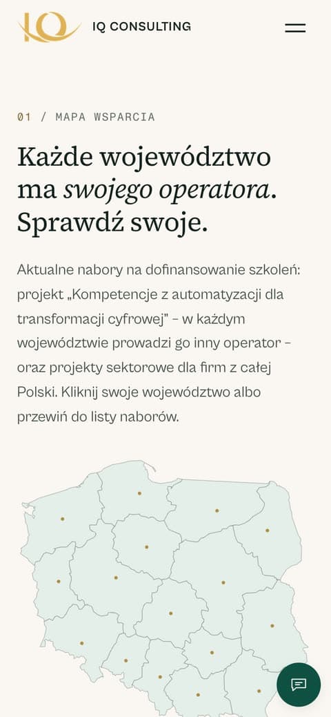 Radar Dotacji (Nabory) — widok mobilny