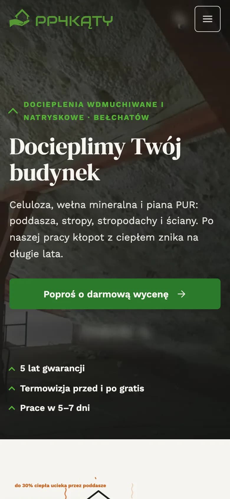 PP4Kąty — widok mobilny