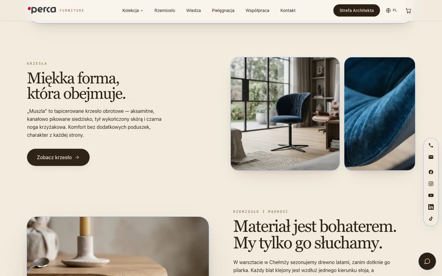 Perca Furniture — materiały