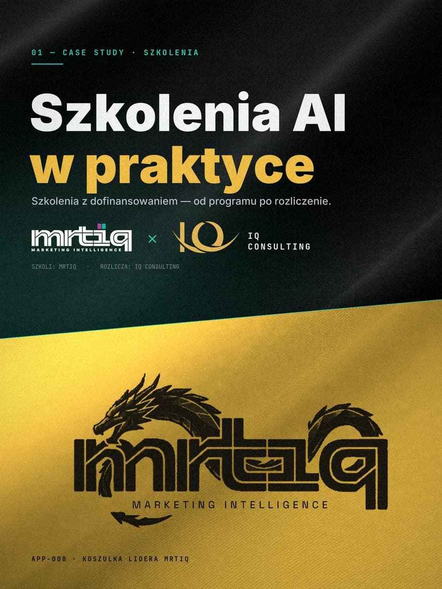 Szkolenia AI w praktyce — mrtiq × IQ Consulting: szkoli mrtiq, rozlicza IQ Consulting